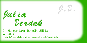 julia derdak business card